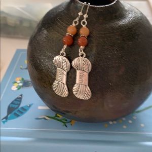 Carnelian earring with YARN pendant